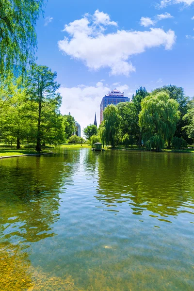 Boston Lago comune e skyline in Massachusetts — Foto Stock