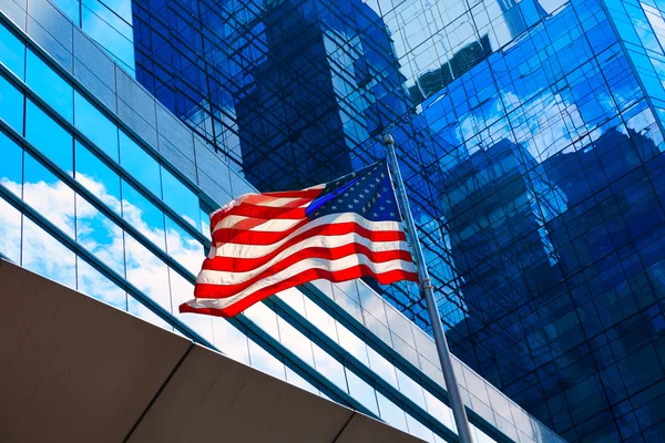 Bandeira americana no centro de Boston Massachusetts — Fotografia de Stock