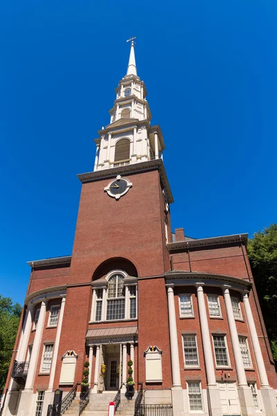 Boston Park Street Church i Massachusetts – stockfoto