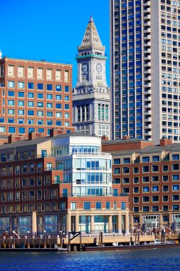 Boston Saat Kulesi Custom House Harbor dan