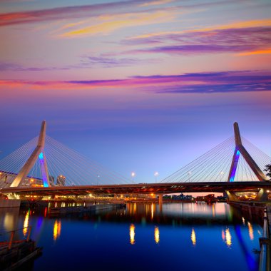 Boston Zakim köprü günbatımı Massachusetts