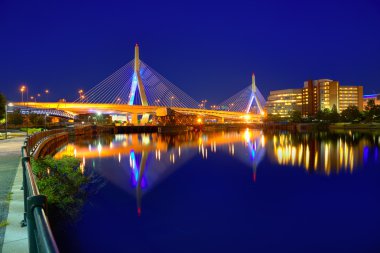 Boston Zakim köprü günbatımı Massachusetts