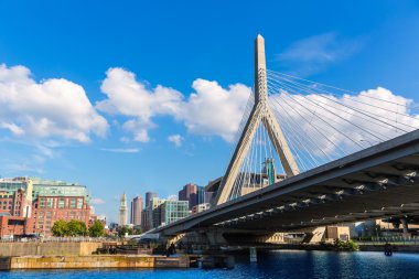 Boston Zakim bridge in Bunker Hill Massachusetts clipart