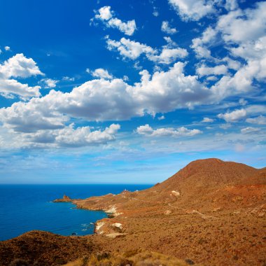 Cabo de Gata Almeria Poniente havadan görünümü İspanya
