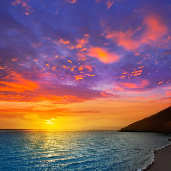 Almería Cabo de Gata puesta de sol desde el faro — Foto de Stock