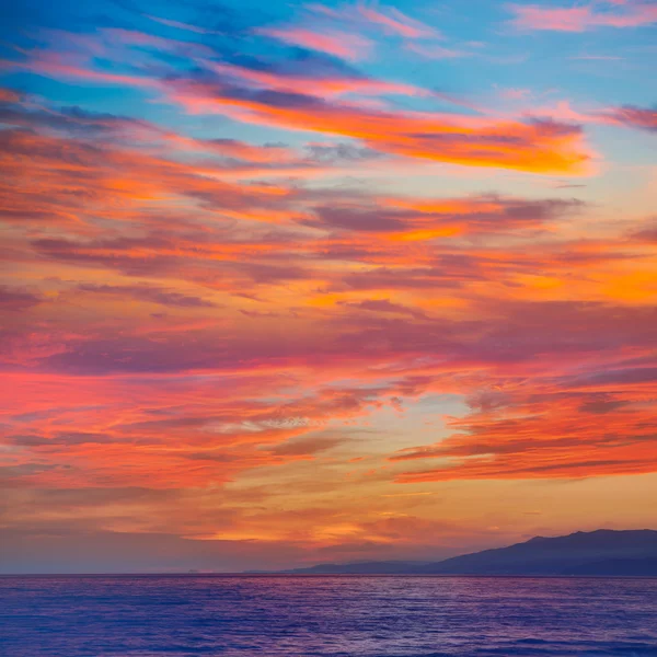 Almeria Cabo de Gata tramonto nel Mediterraneo — Foto Stock