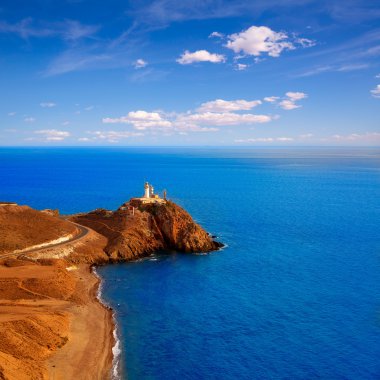 Almeria Cabo de Gata deniz feneri Akdeniz İspanya
