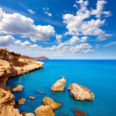 Almeria Cabo de Gata Los Escullos beach İspanya