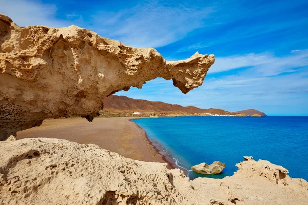 Almeria Cabo de Gata Playa del Arco båge strand — Stockfoto