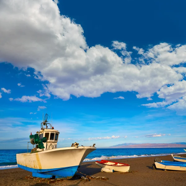 Almeria Cabo de Gata San Miguel beach boats — Stock Photo, Image