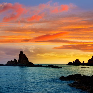 Almeria Cabo de Gata las Sirenas sunset clipart