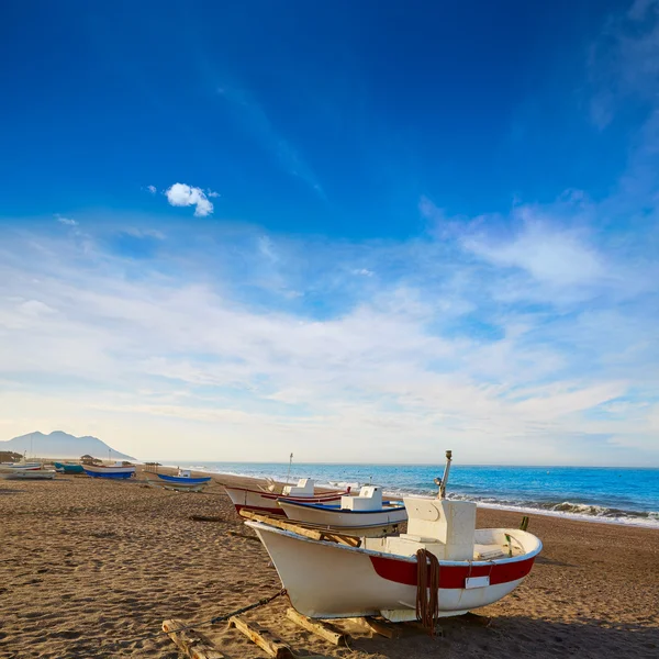 Almeria Cabo de Gata San Miguel beach boats — Stock Photo, Image