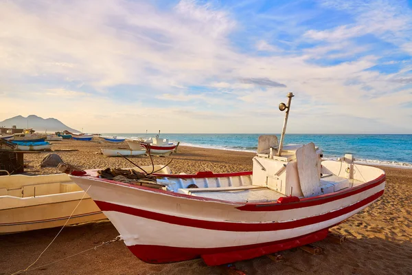 Almeria Cabo de Gata San Miguel beach boats — Stock Photo, Image