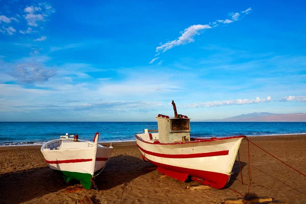 Αλμερία Cabo de Gata San Miguel παραλία βάρκες — Φωτογραφία Αρχείου