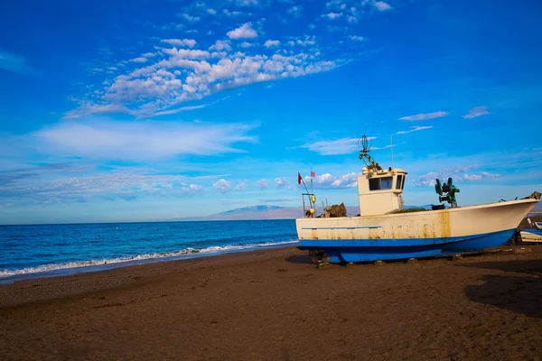 Almeria Cabo de Gata San Miguel beach boats — Stock Photo, Image