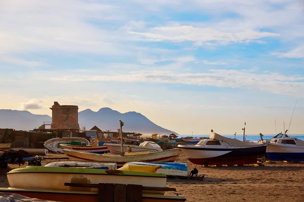 Almeria Cabo de Gata San Miguel barche da spiaggia — Foto Stock