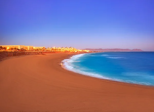 Almeria Cabo de Gata zonsondergang in Retamar strand — Stockfoto