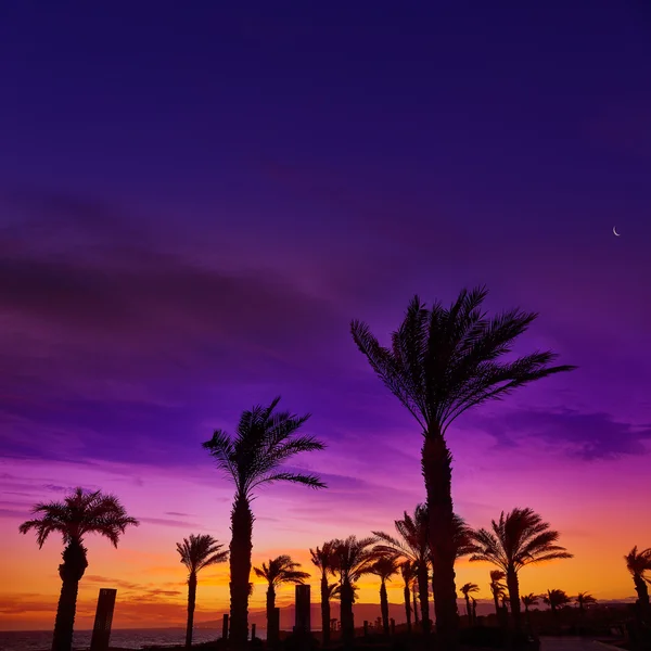 Almeria Cabo de Gata zonsondergang in Retamar strand — Stockfoto