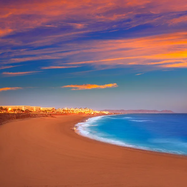 Almeria cabo de gata Sonnenuntergang am Strand von Retamar — Stockfoto