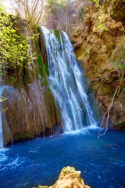 Canete waterfalls in Cuenca at Spain clipart