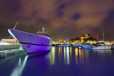 Denia bağlantı noktası günbatımı Marina alicante İspanya