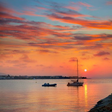 Denia plaj gün batımı Akdeniz alicante İspanya