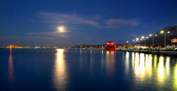 Denia bağlantı noktası günbatımı Marina alicante İspanya — Stok fotoğraf