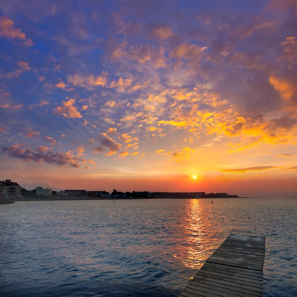 Denia plaj gün batımı Akdeniz alicante İspanya — Stok fotoğraf