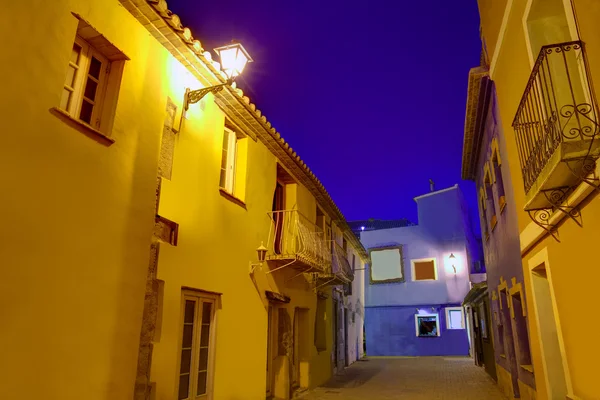 Denia crepúsculo aldeia velha pôr do sol em Alicante Espanha — Fotografia de Stock