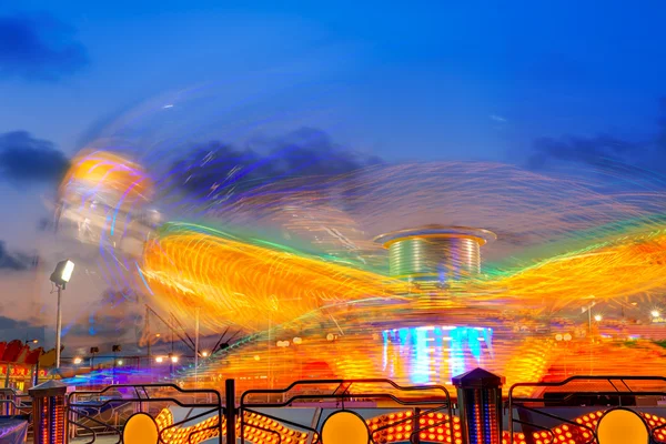 Denia in Alicante sunset with fairground — Stock Photo, Image