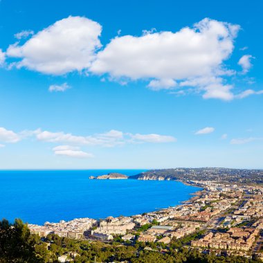 Javea xabia hava manzarası ile liman Alicante