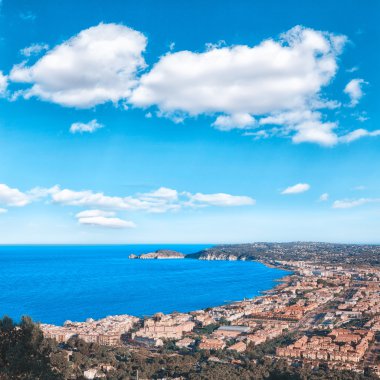 Javea xabia hava manzarası ile liman Alicante