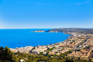 Javea xabia hava manzarası ile liman Alicante