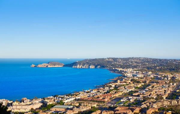 Javea xabia letecké Panorama západ slunce v alicante — Stock fotografie