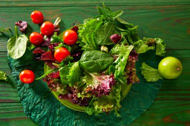 Ispanak marul ile taze yeşil salata