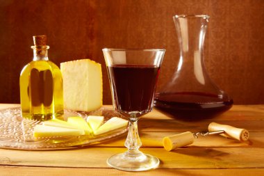 İspanya'dan Manchego peynir ahşap tablo