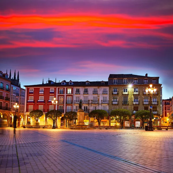 Place Burgos Plaza Mayor au coucher du soleil en Espagne — Photo