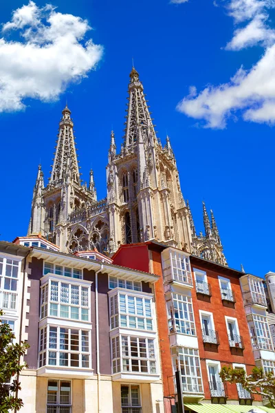 Katedral Burgos fasade di Saint James Way — Stok Foto