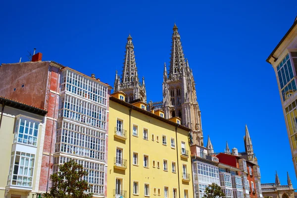 Katedral Burgos fasade di Saint James Way — Stok Foto