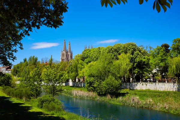 Burgos Arlanzon river in Castilla Leon Spagna — Foto Stock