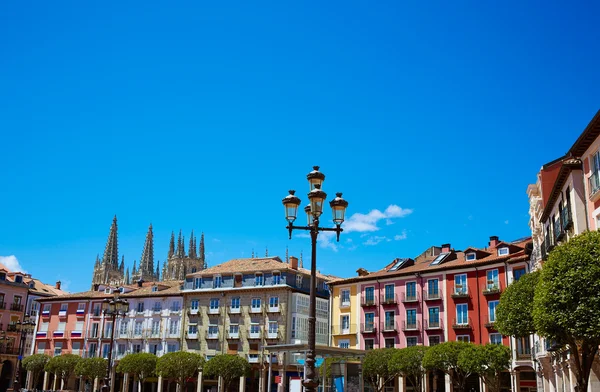 Burgos Plaza Mayor plein in Castilla Spanje — Stockfoto