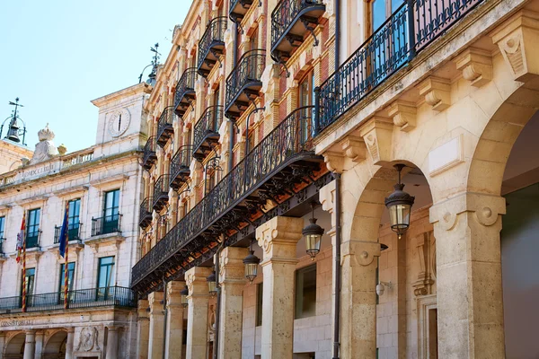 Burgos Plaza Mayor kwadratowych arcades Hiszpania Kastylia — Zdjęcie stockowe