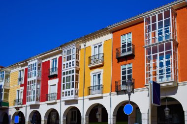 Burgos Street Santander arcades Castilla Leon, İspanya