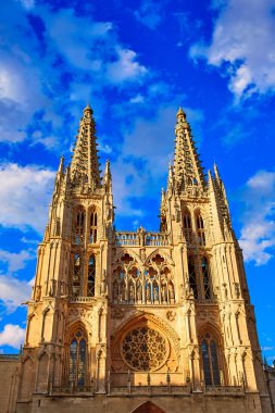 Burgos Cathedral facade in Saint James Way clipart