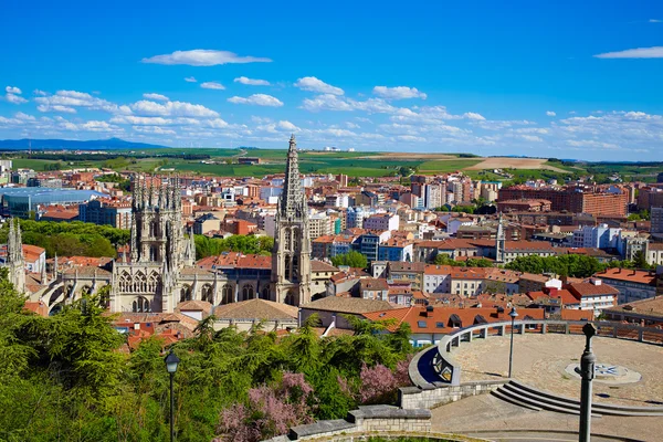 Burgos luchtfoto skyline met kathedraal in Spanje — Stockfoto