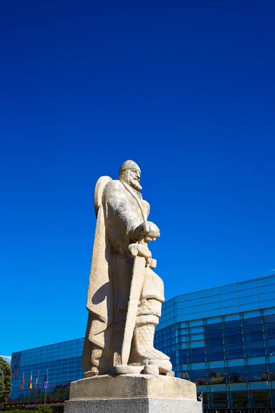 Burgos San Pablo bridge Statues on Arlanzon river — Stock Photo, Image