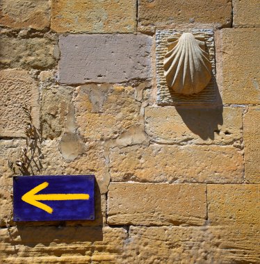 The way of Saint James sign at Granon in La Rioja clipart