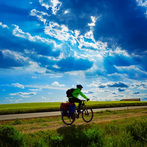 Biker på The sätt av Saint James cykling i Palencia — Stockfoto