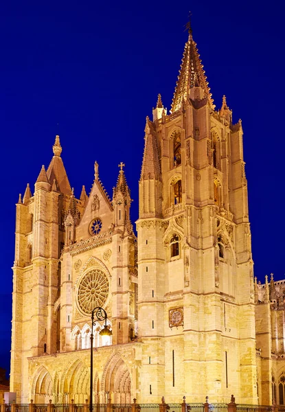 Cathedral of Leon in Castilla at Spain — Stock Photo, Image