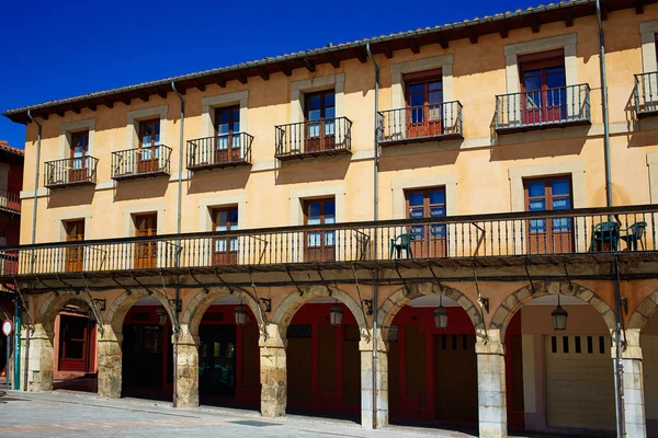 Leon Plaza Mayor i långt av Saint James Castilla — Stockfoto